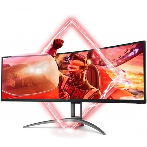 AOC AGON AG493UCX2 49\" Class Dual Quad HD (DQHD) Curved Screen Gaming LCD Monitor - 32:9