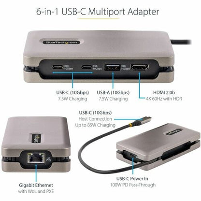 Adaptador multipuerto USB-C 4K 60 Hz - HDMI 10 GBPS USB HUB 100 W PD