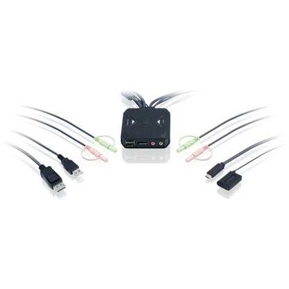 CONMUTADOR KVM 4K DE 2 PUERTOS CON DISPLAYPORT USB-C Y AUDIO