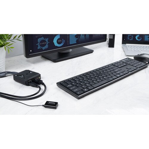 CONMUTADOR KVM 4K DE 2 PUERTOS CON DISPLAYPORT USB-C Y AUDIO