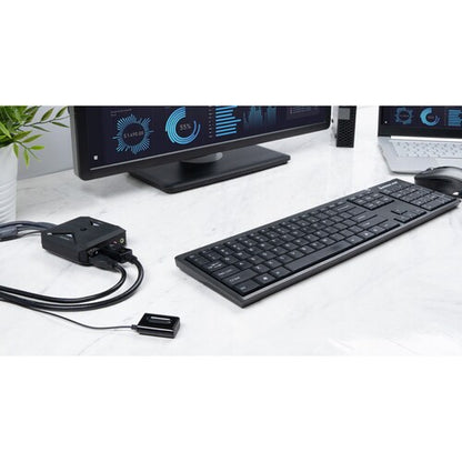 CONMUTADOR KVM 4K DE 2 PUERTOS CON DISPLAYPORT USB-C Y AUDIO