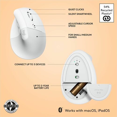 Logitech Lift for Mac (Off-white) - Optical
