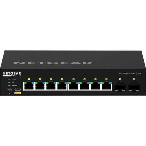 Commutateur de bureau entièrement géré AV LINE M4250-8G2XF-POE+