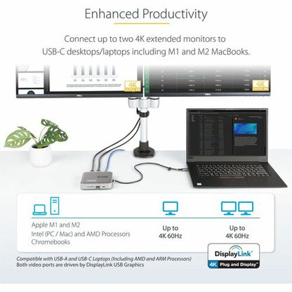 Adaptador multipuerto USB-C 2X 4K 60 Hz HDMI/USB 10 GBPS HUB/100 W PD