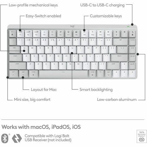 Logitech Master Series MX Clavier mécanique sans fil avec éclairage performant