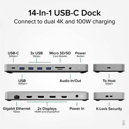Station d'accueil USB-C pour ordinateur portable Plugable, double écran