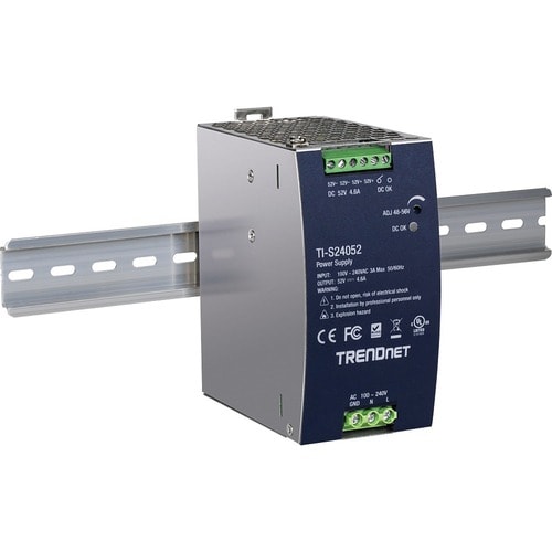 TRENDnet 240 W 52 V CC, 4,61 A CA vers CC DIN