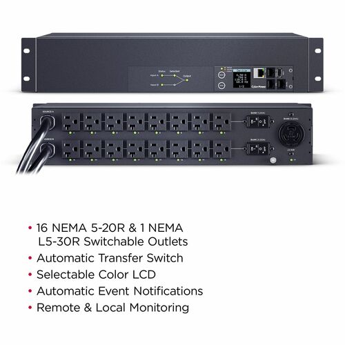 Cyber ​​Power CyberPower PDU44003 PDU conmutada con ATS de 17 tomas - Conmutada