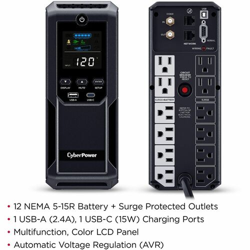 Cyber ​​Power CyberPower LCD inteligente CP1500AVRLCD3 1500VA Mini-torre