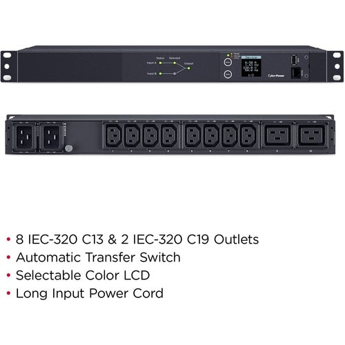 Cyber Power CyberPower Metered ATS PDU PDU24006 10-Outlets PDU - Meter