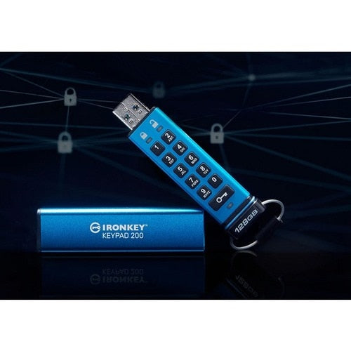 MULTI 1 128GB IRONKEY KYPAD 200 FIPS 1403 LVL3 PENDING AES256 ENCRY