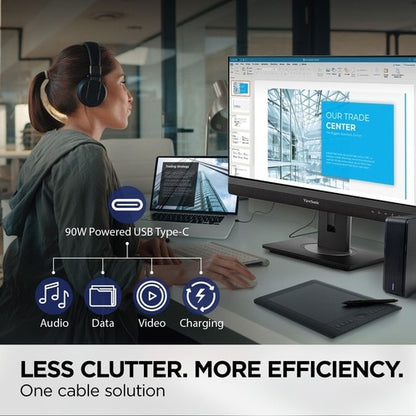MONITEUR USB-C 90W PD RJ45 WEBCAM POP-UP RÉSOLUTION 1920X1080