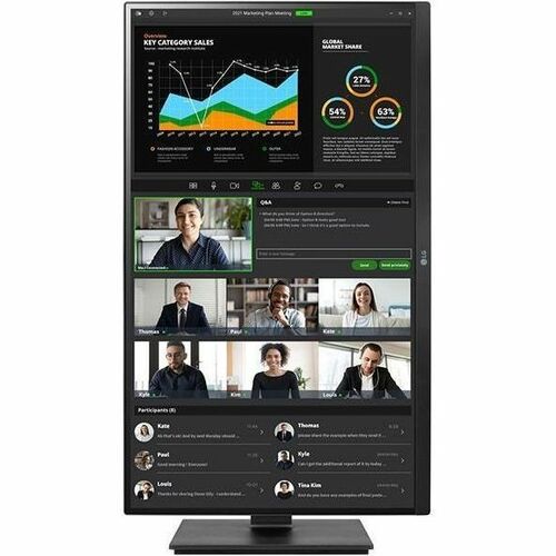 27IN LCD 2560X1440 WEBCAM MNTRIPS USBC HDMI DP HDR10 SWIVE