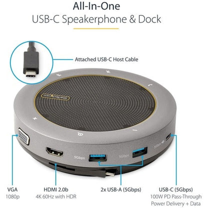 ALTAVOZ DE CONFERENCIA USB-C MINI DOCK ADAPTADOR MULTIPUERTO PORTÁTIL