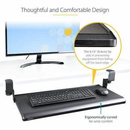 Bandeja para teclado debajo del escritorio, soporte para teclado con abrazadera