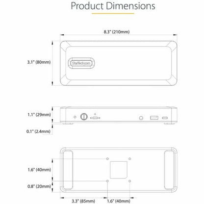 Station d'accueil USB-C StarTech.com, HDMI/DP/DP Mode alternatif USB