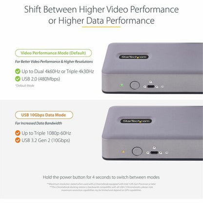 Station d'accueil USB-C StarTech.com, HDMI/DP/DP Mode alternatif USB