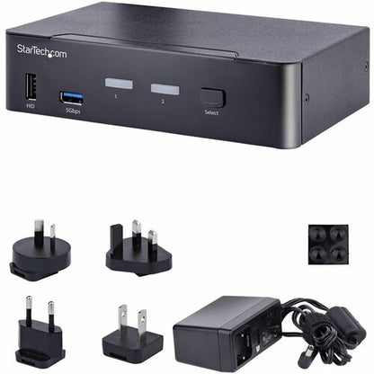 Commutateur KVM DP 2 ports USB C 4K 60 Hz 3,5 mm et audio USB