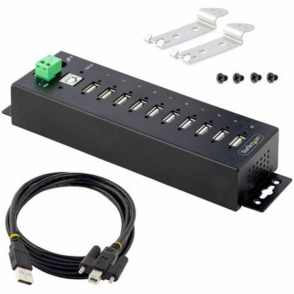 StarTech.com Hub USB 2.0 industriel 10 ports, robuste et protégé contre les décharges électrostatiques