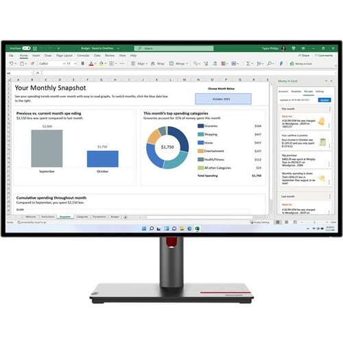 Lenovo ThinkVision P27h-30 27\" Class WQHD LCD Monitor - 16:9