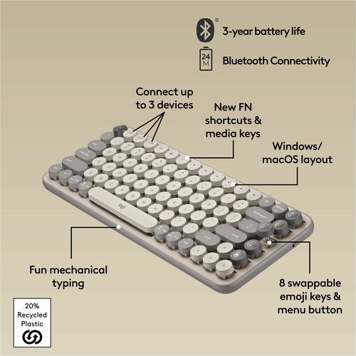 Clavier mécanique sans fil Logitech POP Keys avec emojis