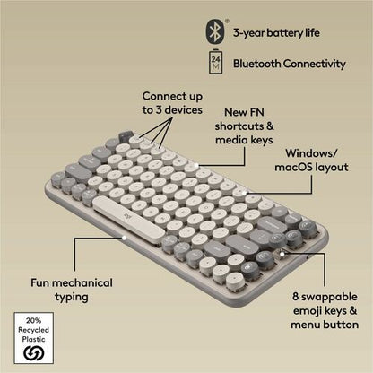 Clavier mécanique sans fil Logitech POP Keys avec emojis