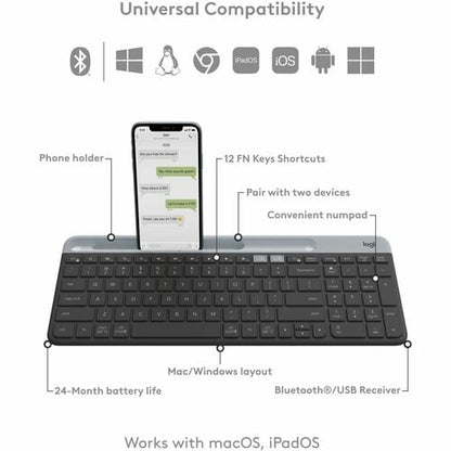 CLAVIER MULTI-APPAREILS FIN K580-GRAPHITE