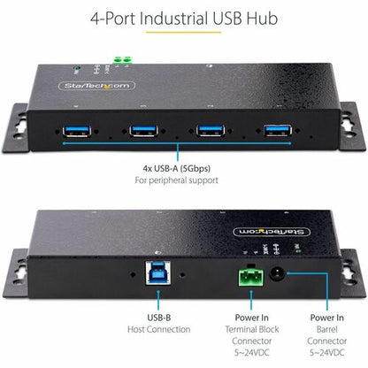 StarTech.com 4-Port Industrial USB 3.0 5Gbps Hub, Rugged USB Hub w/ ES