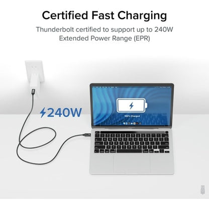 Plugable Thunderbolt 4 Data Transfer Cable - 3.3 ft (1.01 m) Thunderbolt 4 Data