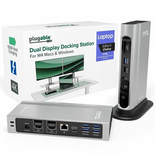 Plugable Thunderbolt 4 & USB4 Quad Display Docking Station With 98W Charging - f