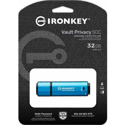32GB USB-C IRONKEY VAULT PRIVACY 50C AES-256 ENCRYPTED FIPS