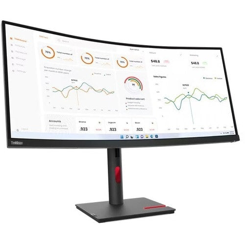 Lenovo ThinkVision T34w-30 34\" Class UW-QHD Curved Screen LED Monitor
