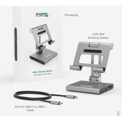 Station d'accueil USB-C Plugable 8 en 1 pour iPad avec support, 100 W
