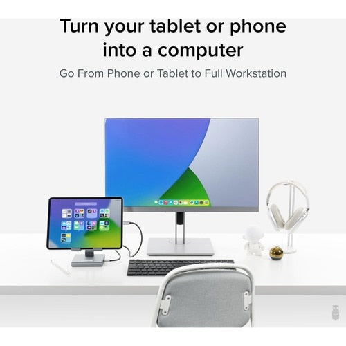 Station d'accueil USB-C Plugable 8 en 1 pour iPad avec support, 100 W