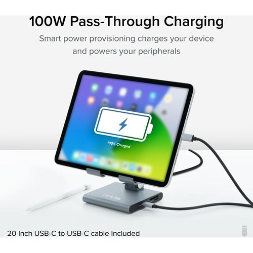Station d'accueil USB-C Plugable 8 en 1 pour iPad avec support, 100 W