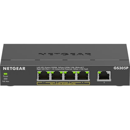 Switch no administrado GBE de 5 puertos con PoE+