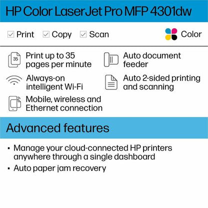 IMPRESORA COLOR LASERJET PRO MFP 4301DW