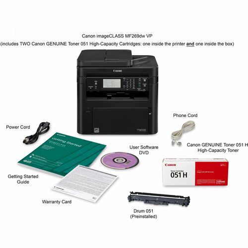 MF269DW II VP MONO LASER P/S/C/F ADF USB WL 600X600 256MB