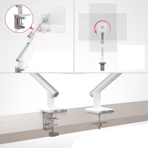 CTA Digital Single Monitor Slim Spring Arm w/ USB