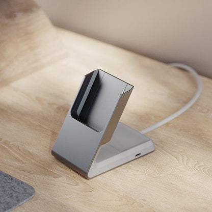 Station de charge magnétique 2 en 1 Alogic Matrix – Blanc – Connecteurs d'entrée