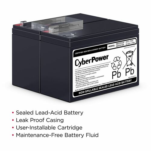 Cyber Power CyberPower RB1270X2F Replacement Battery Cartridge - 2 X 1