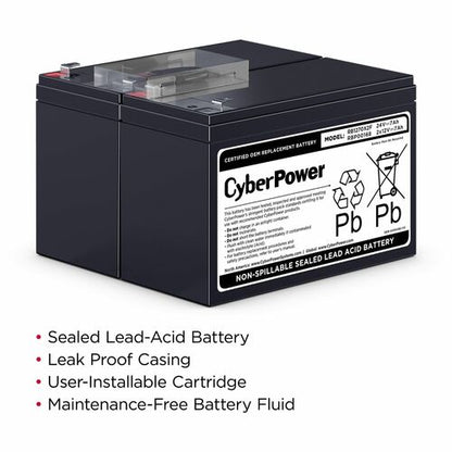 Cyber Power CyberPower RB1270X2F Replacement Battery Cartridge - 2 X 1