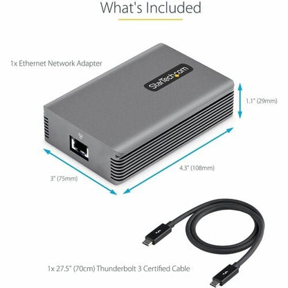 Adaptateur StarTech.com Thunderbolt 3 vers Ethernet, 10 GbE, Multi-Gigabit T