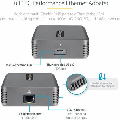 Adaptateur StarTech.com Thunderbolt 3 vers Ethernet, 10 GbE, Multi-Gigabit T