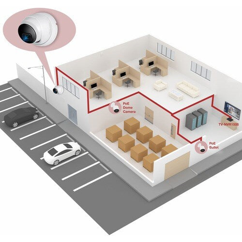 Caméra réseau intérieure/extérieure TRENDnet TV-IP1515PI 5 mégapixels - Couleur - Dôme -