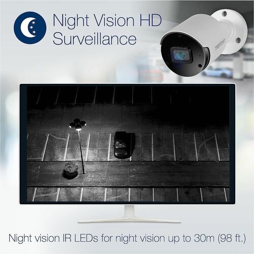 Cámara de red TRENDnet TV-IP1514PI de 5 megapíxeles para interiores y exteriores, color, tipo bala