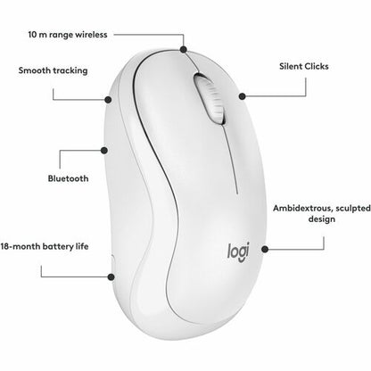 SOURIS BLUETOOTH SILENCIEUSE M240 BLANC CASSÉ MULTI 4