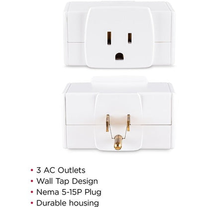 Cyber Power CyberPower GT3WT 3 Sided Outlet Adapter - 3 - NEMA 5-15R O