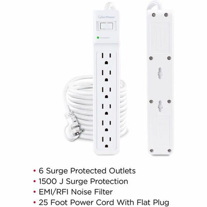 Cyber ​​Power CyberPower B625 Essential 6 - Protector contra sobretensiones de tomacorrientes con