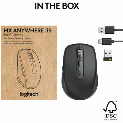 Logitech MX Anywhere 3S for Business Wireless Mouse - Darkfield - Wireless